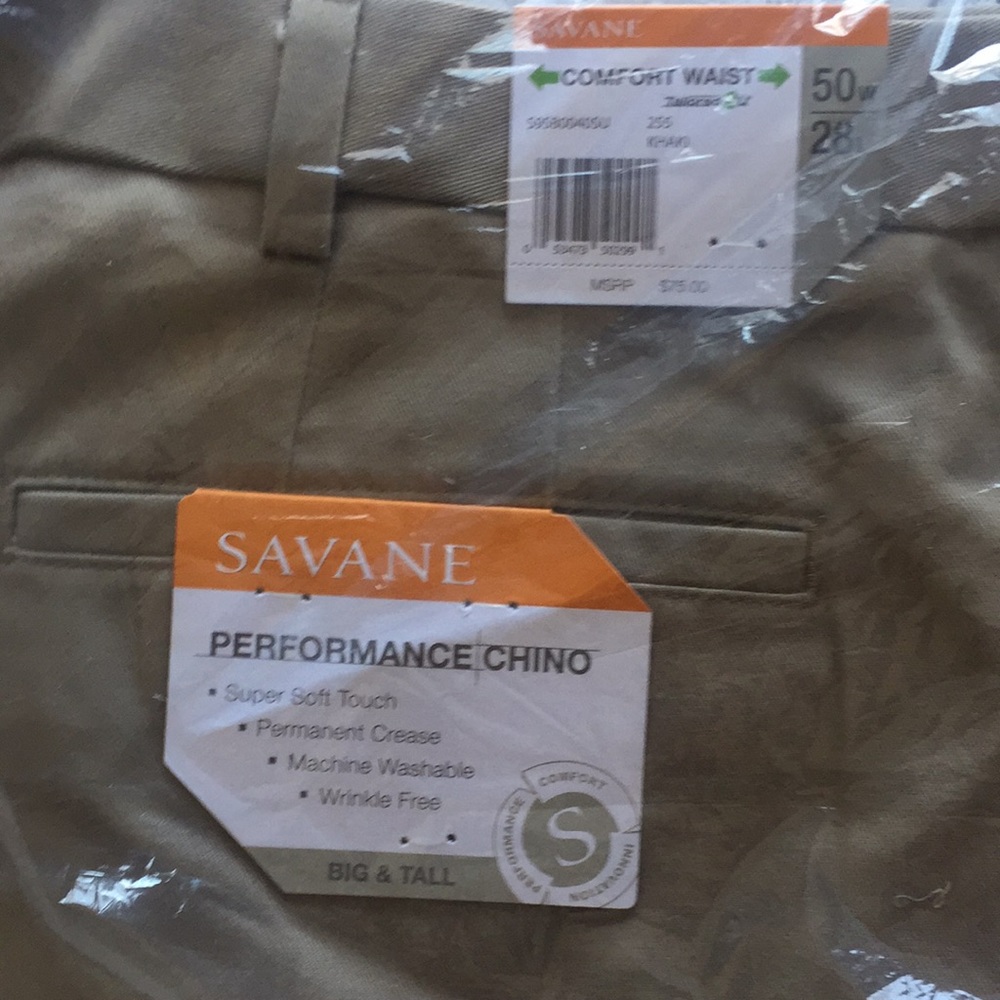 Men’s Big and Tall Tan Chinos